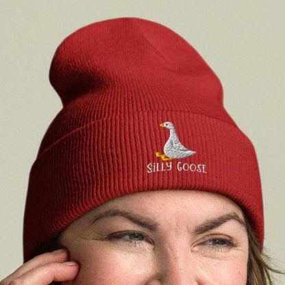 Silly Goose Beanie, Embroidered Silly Goose Winter Hat, Goose Lover Toque