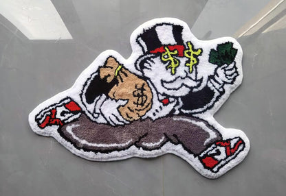 Alec Monopoly Hypebeast Tufted Rug Custom Anime Game Design Knitting Handmade Non-slip Area Rugs Home Decor