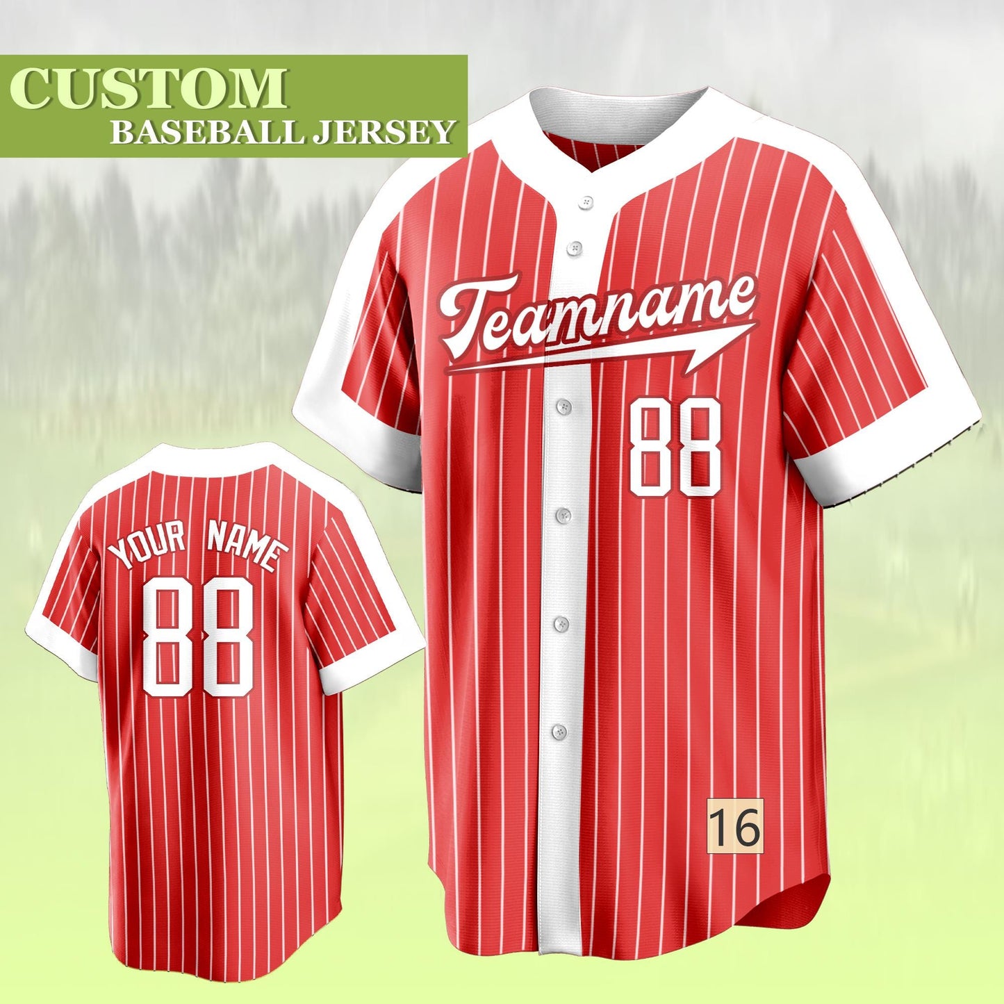 Custom Stripe Baseball Jersey  Personalized Team Name and Number  Stitched or Printed Custom Baseball Shirt for Men  Women  and Youth