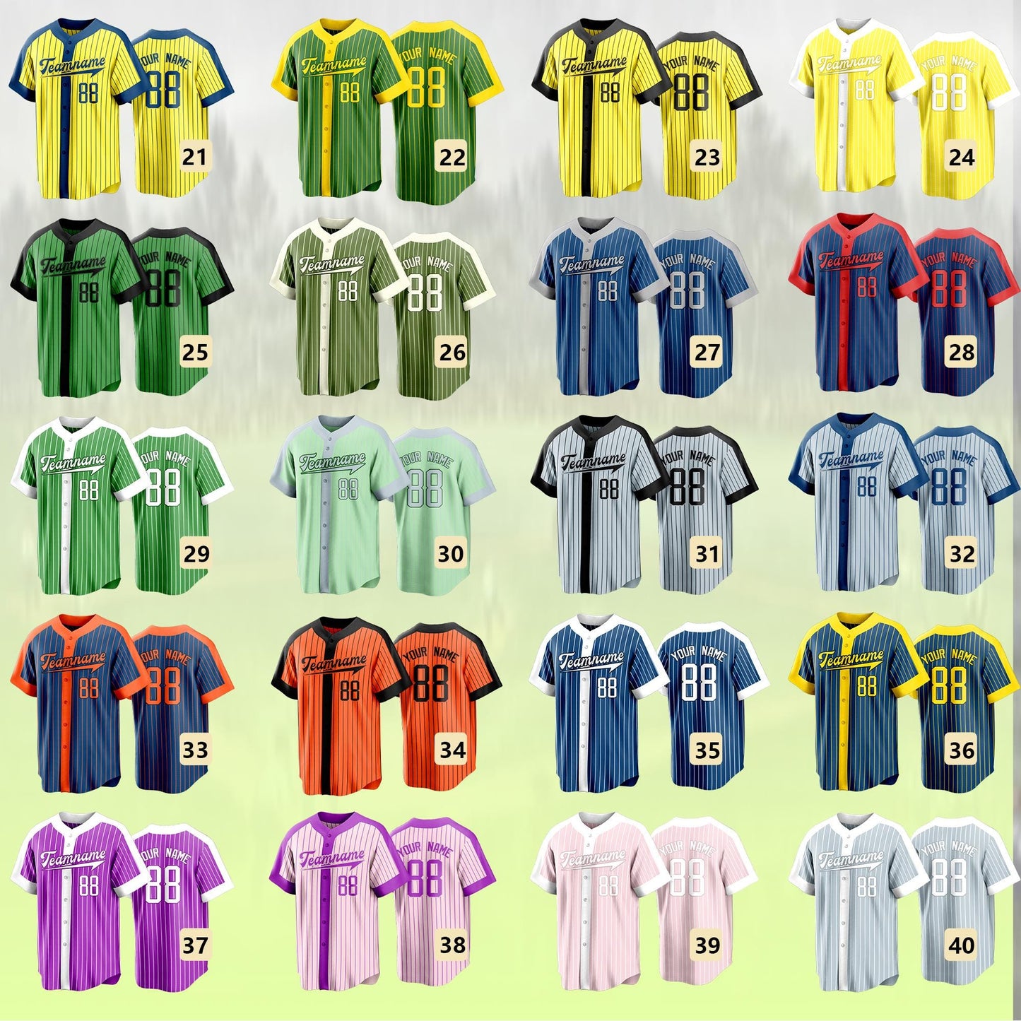 Custom Stripe Baseball Jersey  Personalized Team Name and Number  Stitched or Printed Custom Baseball Shirt for Men  Women  and Youth