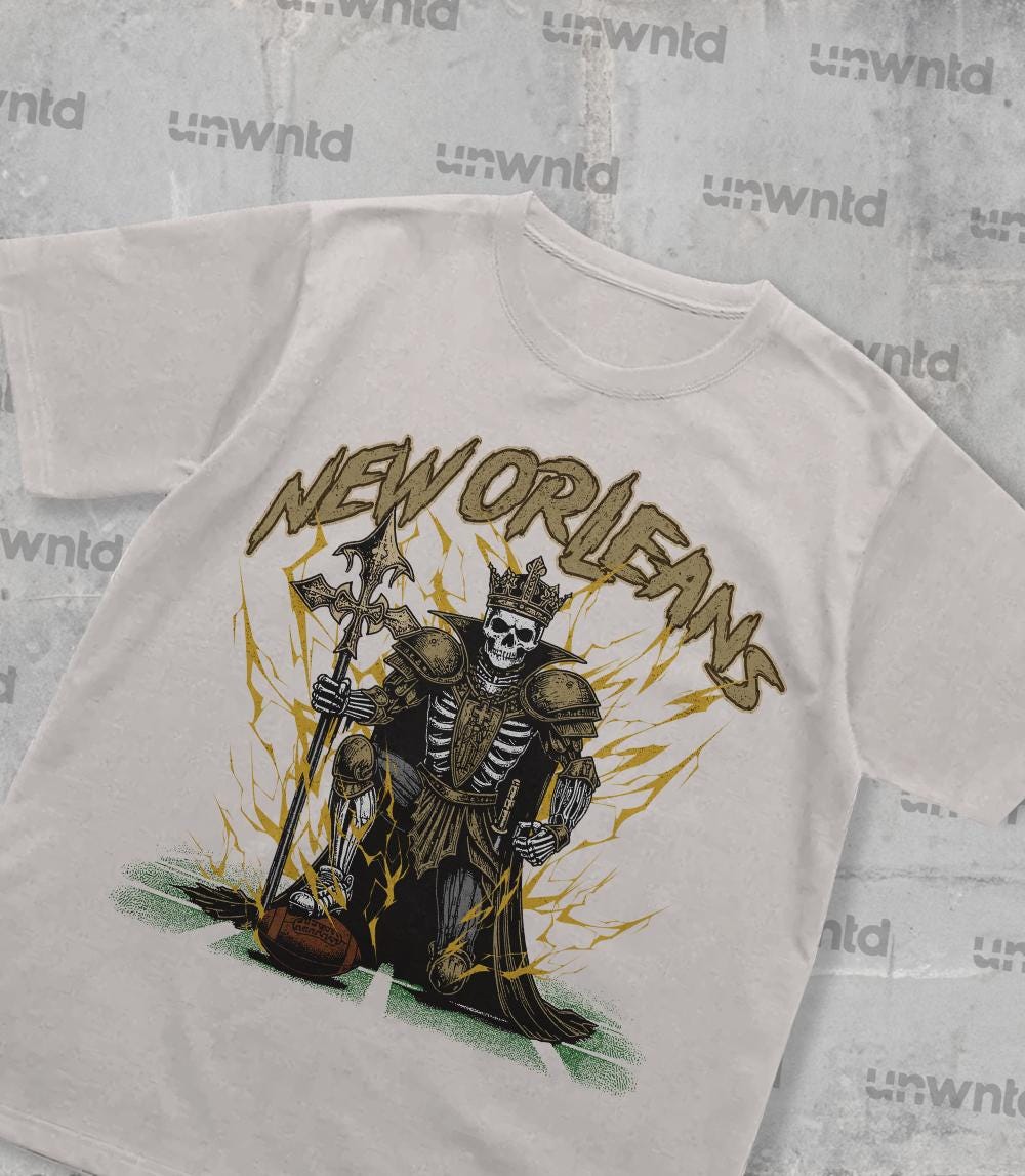New Orleans Football Shirt - Graphic Tees - Skeleton Shirt - Merch Tee - Gift Shirt - Bootleg Shirt - Skeleton Football Shirt - Saints