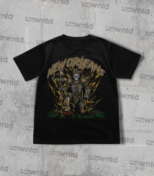 New Orleans Football Shirt - Graphic Tees - Skeleton Shirt - Merch Tee - Gift Shirt - Bootleg Shirt - Skeleton Football Shirt - Saints