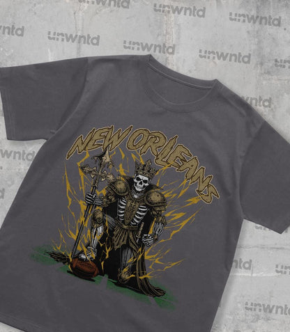 New Orleans Football Shirt - Graphic Tees - Skeleton Shirt - Merch Tee - Gift Shirt - Bootleg Shirt - Skeleton Football Shirt - Saints