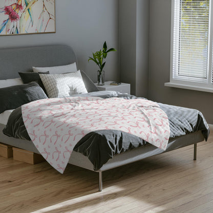 Coquette Pink Bows Blanket Hearts Valentine's Day Fleece Throw Pink Coquette Home Decor Pink Bow Lovers Christmas Gift for Family Friends