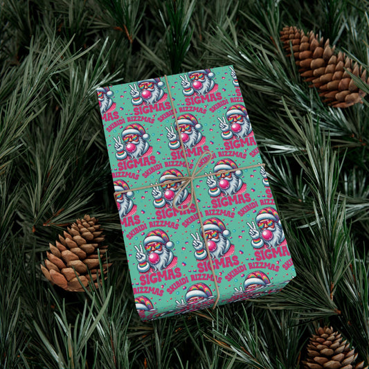 Rizz the Season Christmas Santa Gift Wrapping paper - Rizz holiday Gift wrap -Funny Gift Wrap- Skibidi Rizzmas