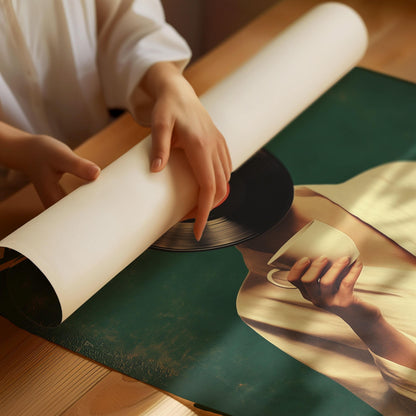 More Espresso Less Depresso, Funky Kitchen Print, Coffee Prints, Retro Print, Vinyl record Poster, Music Lovers Gift, Wall Art Home Decor