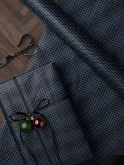 Blue Houndstooth Wrapping Paper Elegant Gift Wrap Unique Wrapping Paper Birthday Man Gift Idea Holiday Gift Wrap for Him Classy Decor Blue