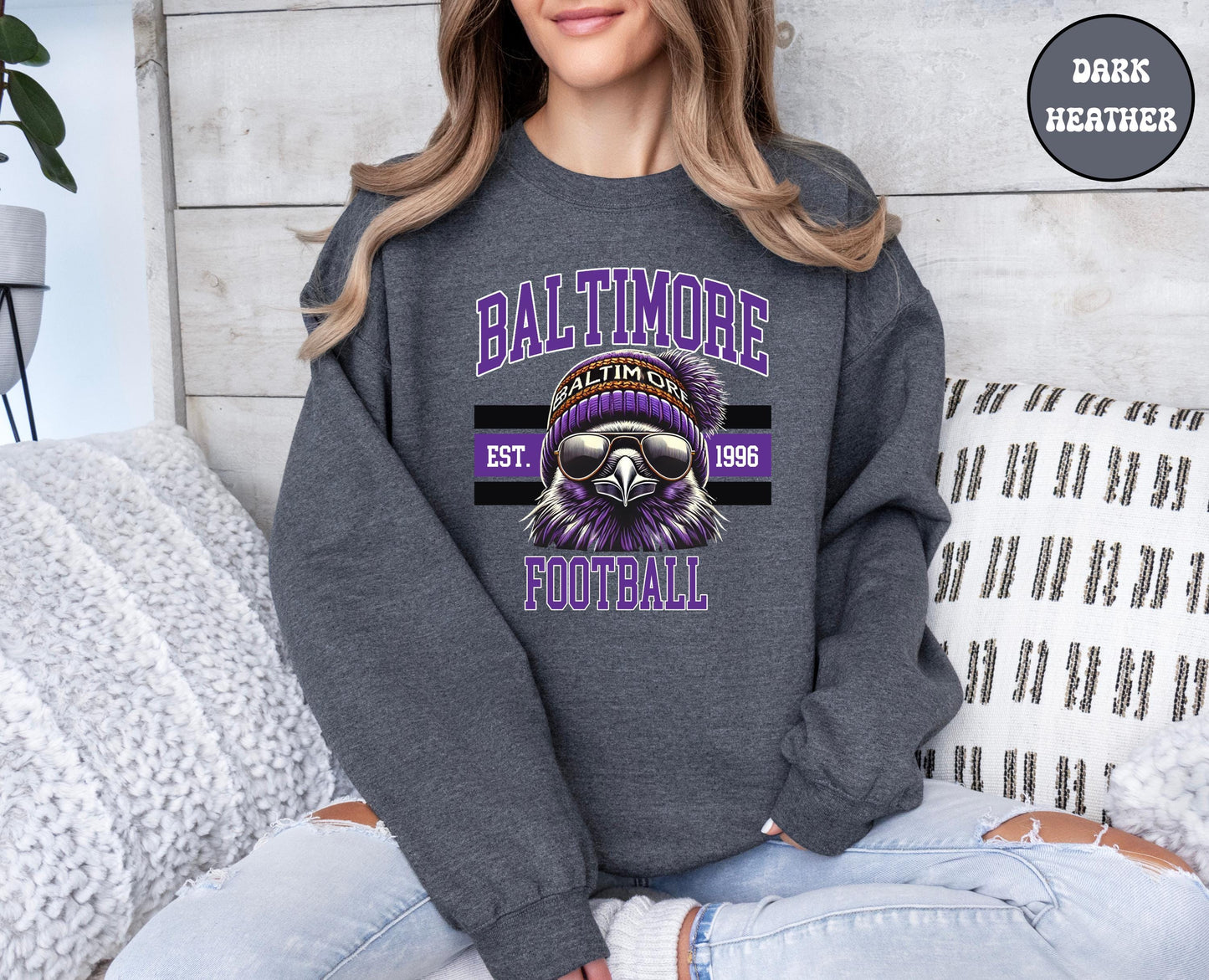 Baltimore Football Shirt, Baltimore Football Sweatshirt, Retro Style Baltimore Football Shirt, Sunday Football Shirt