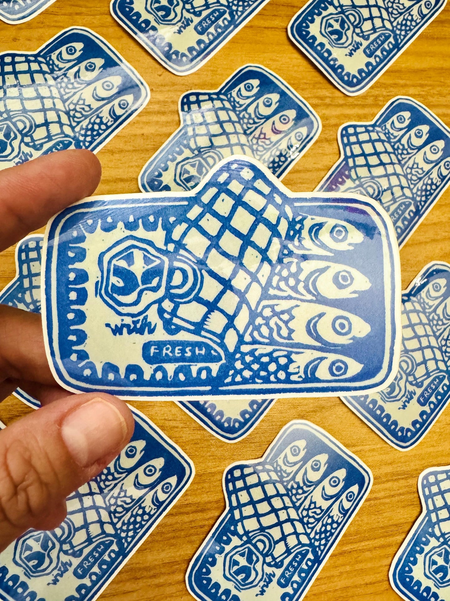 Sardines in a Can | Vinyl Sticker Decal | Water resistant | Foodie sticker