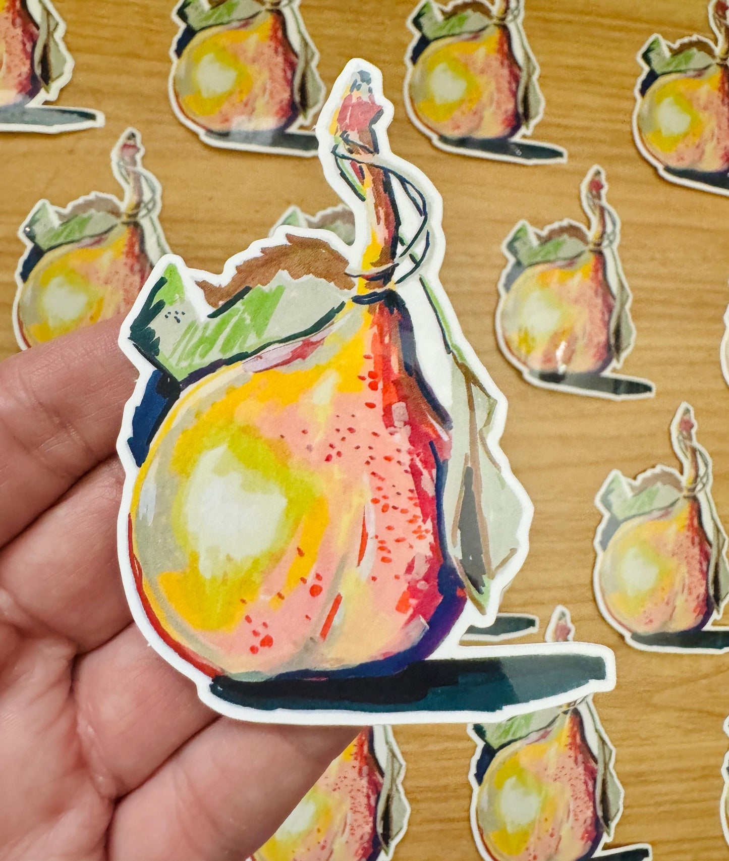 Juicy Pear | Vinyl Sticker Decal | Water resistant Foodie sticker