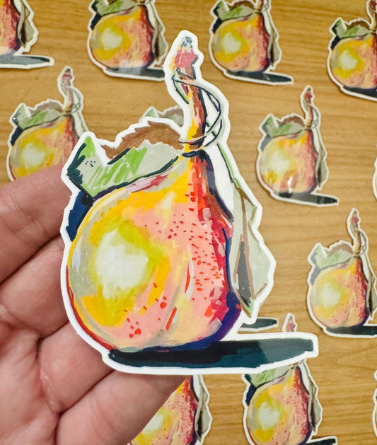 Juicy Pear | Vinyl Sticker Decal | Water resistant Foodie sticker