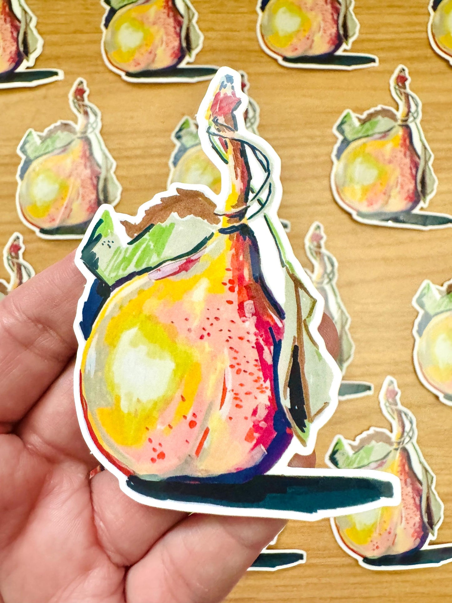 Juicy Pear | Vinyl Sticker Decal | Water resistant Foodie sticker
