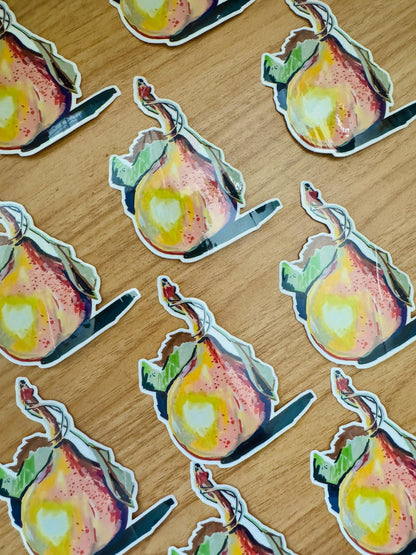 Juicy Pear | Vinyl Sticker Decal | Water resistant Foodie sticker