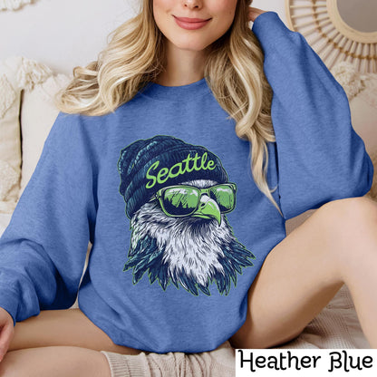 Retro Seattle Football Sweatshirt, Trendy Seattle Football Fan Gifts Shirt, Seattle Game Day Shirts, Trendy Sea Hawk Sweatshirt