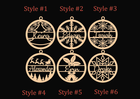 Christmas Ornaments, Personalized Name Ornament, Custom Family Ornament, Laser Cut Gift Tag, Christmas 2024 Christmas Stocking stuffer