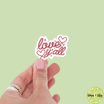 Love Y’all Cowboy Cowgirl Rope Sticker | Valentine’s Day Sticker | Valentine Sticker | Kindle Stickers | Vinyl Sticker | Laptop