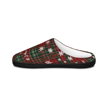 Women's Slippers WinterSnowflake Red Tartan Plaid Pattern, Matching PajamaPants available, Indoor Footwear, Slipper Giftful, Cozy HouseShoes