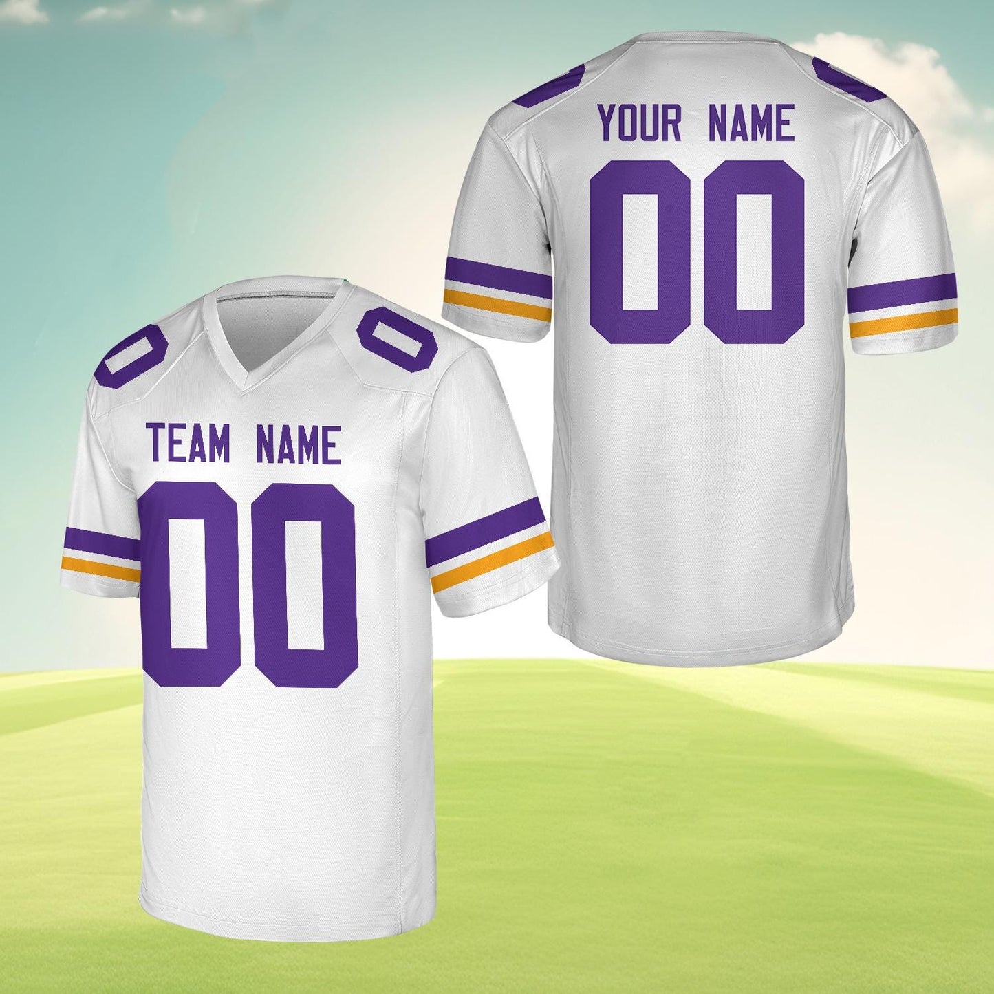 Personalized Team Name And Number Any Football Jersey, Custom V-neck Short Sleeve Jersey Shirt, Football Jersey For Football Fan Lover