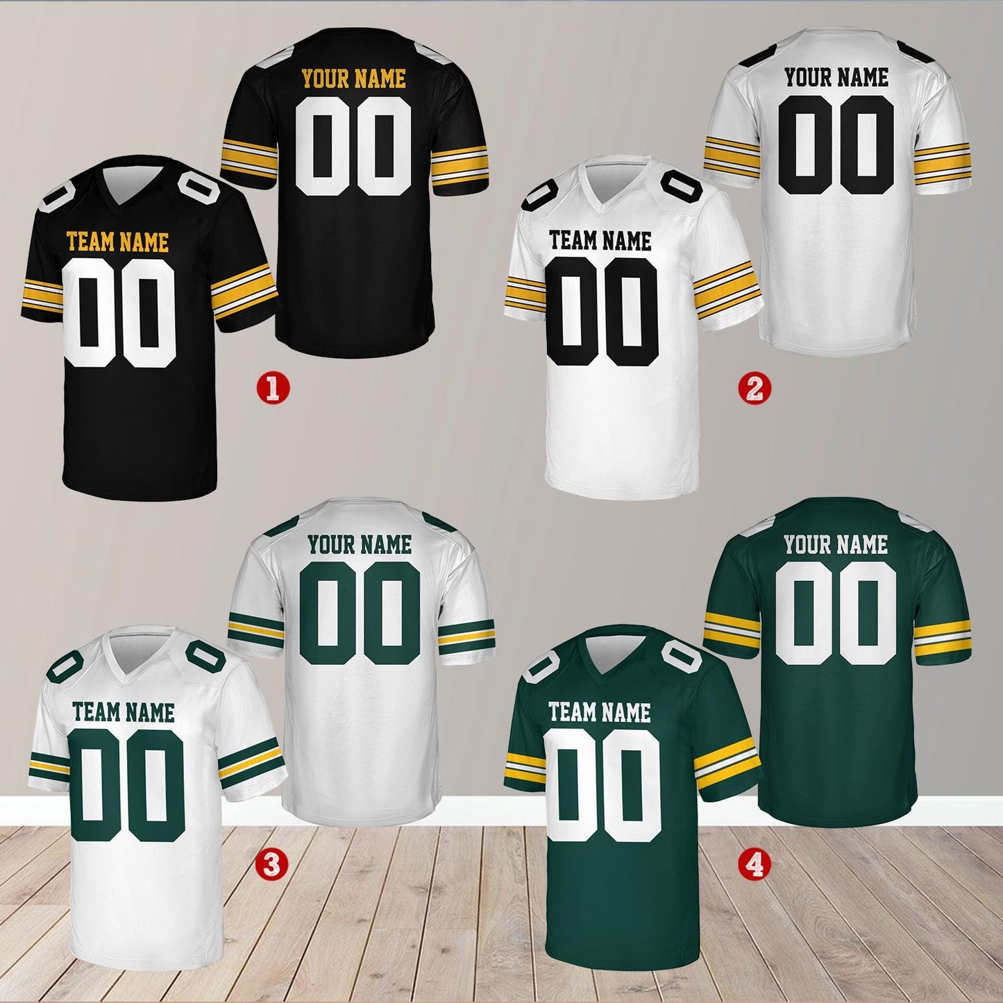 Personalized Team Name And Number Any Football Jersey, Custom V-neck Short Sleeve Jersey Shirt, Football Jersey For Football Fan Lover