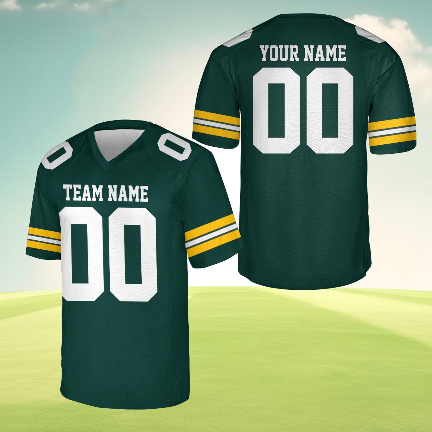 Personalized Team Name And Number Any Football Jersey, Custom V-neck Short Sleeve Jersey Shirt, Football Jersey For Football Fan Lover