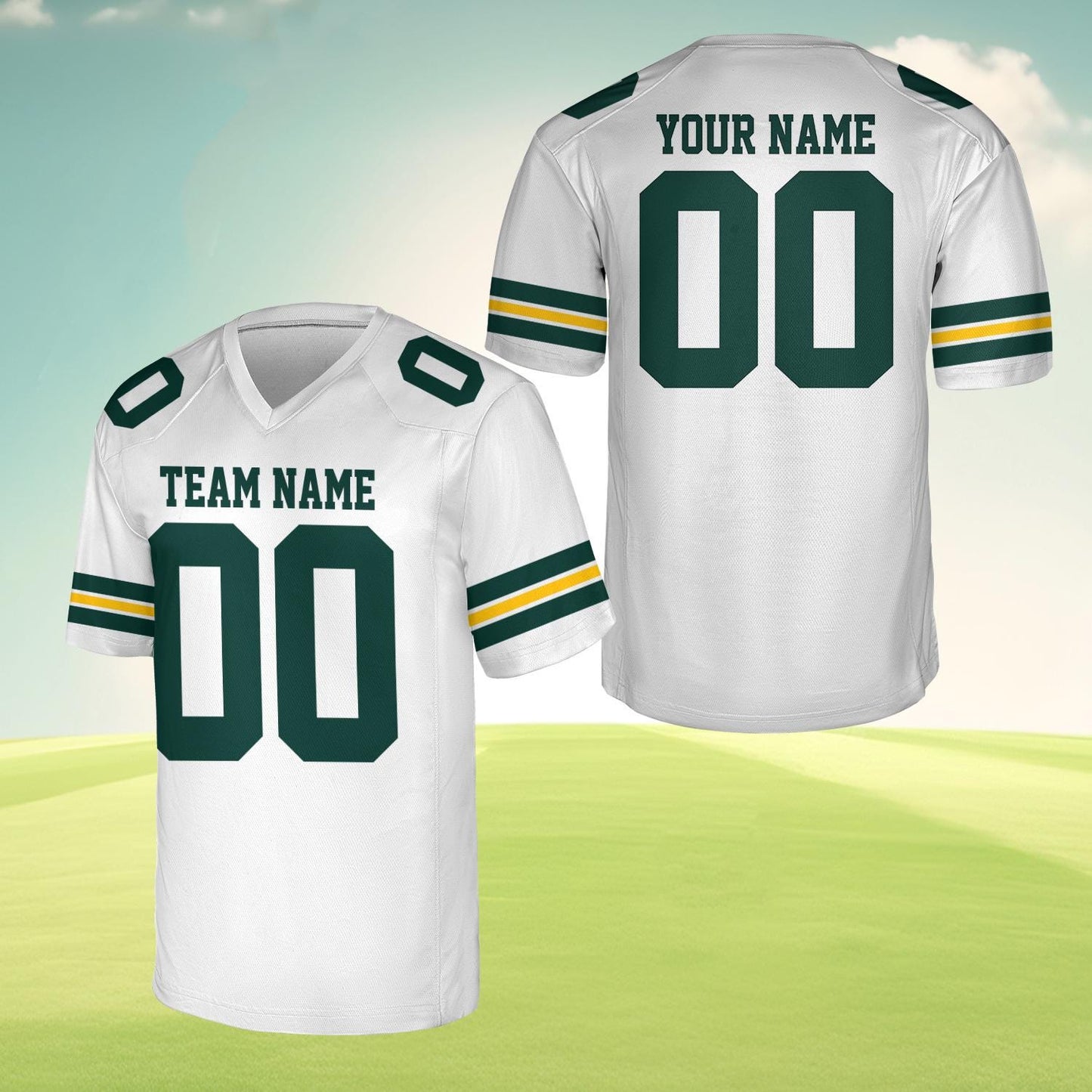 Personalized Team Name And Number Any Football Jersey, Custom V-neck Short Sleeve Jersey Shirt, Football Jersey For Football Fan Lover