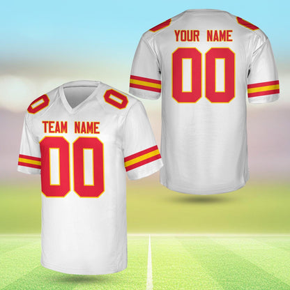 Personalized Team Name And Number Any Football Jersey, Custom V-neck Short Sleeve Jersey Shirt, Football Jersey For Football Fan Lover