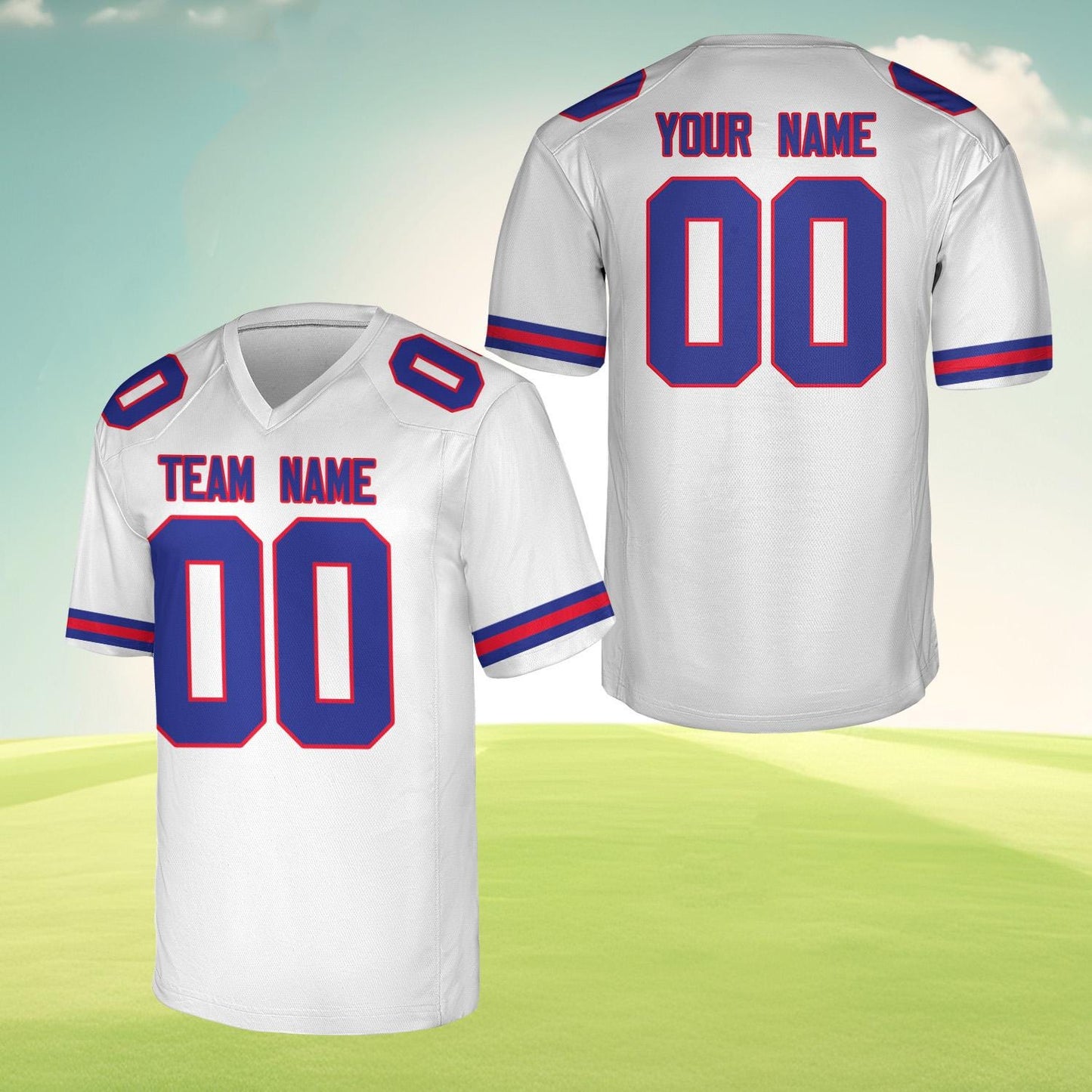 Personalized Team Name And Number Any Football Jersey, Custom V-neck Short Sleeve Jersey Shirt, Football Jersey For Football Fan Lover