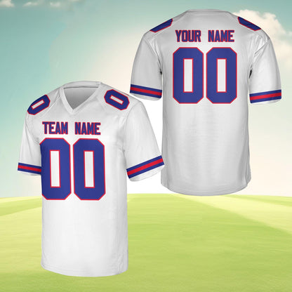 Personalized Team Name And Number Any Football Jersey, Custom V-neck Short Sleeve Jersey Shirt, Football Jersey For Football Fan Lover