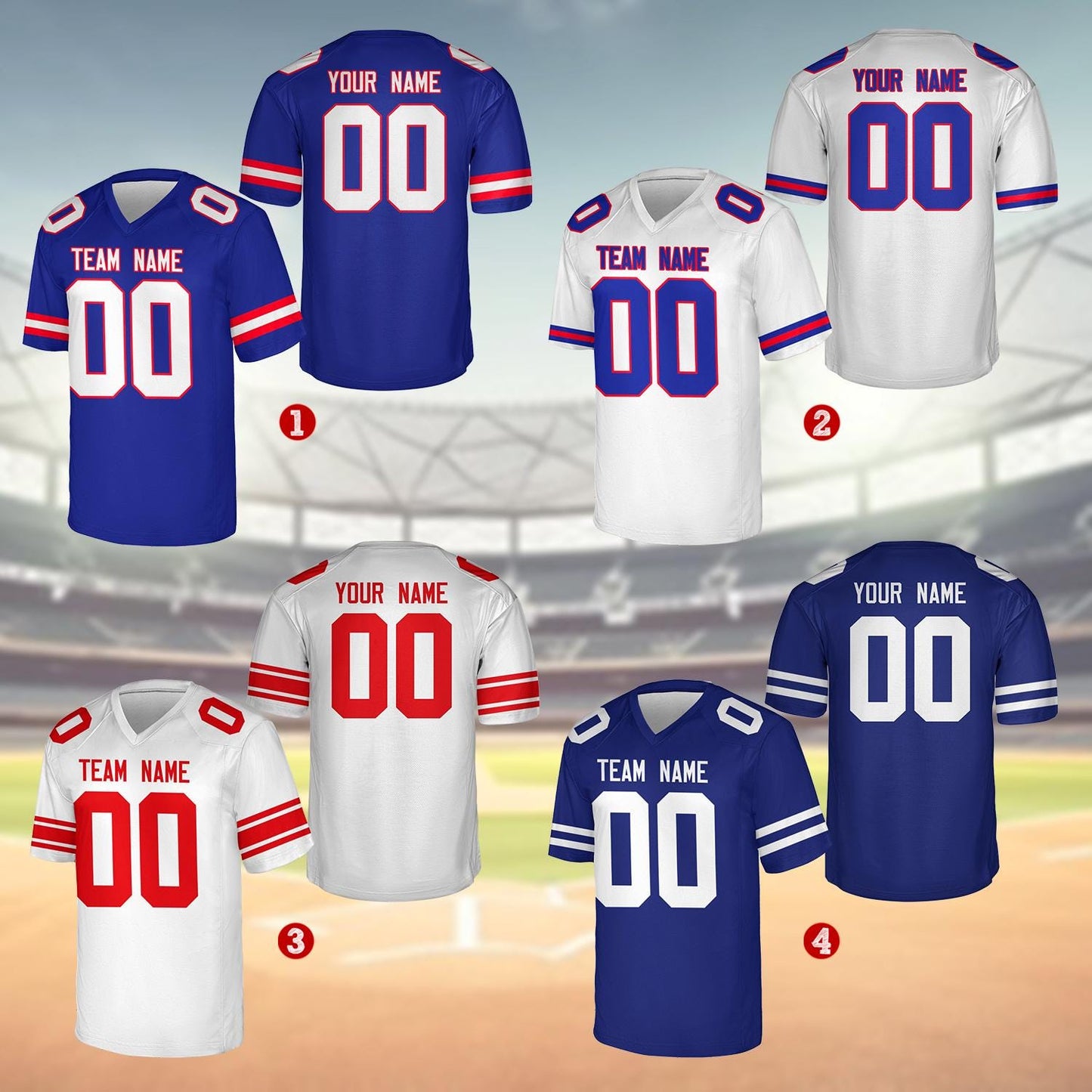 Personalized Team Name And Number Any Football Jersey, Custom V-neck Short Sleeve Jersey Shirt, Football Jersey For Football Fan Lover