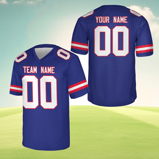 Personalized Team Name And Number Any Football Jersey, Custom V-neck Short Sleeve Jersey Shirt, Football Jersey For Football Fan Lover