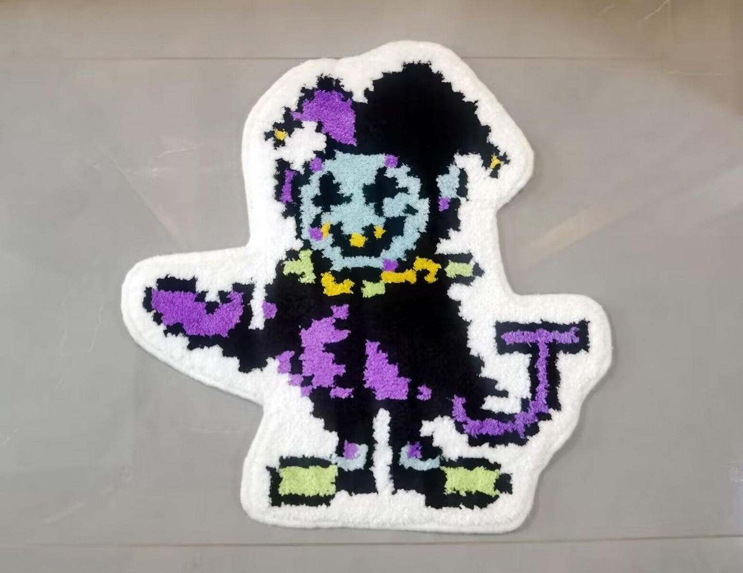 Deltarune Jevil Tufted Rug Custom Anime Game Design Knitting Handmade Non-slip Area Rugs Home Decor