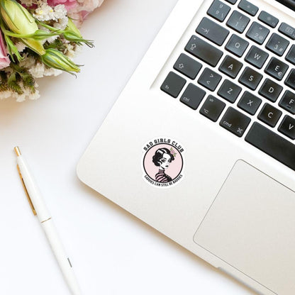 Sad Girls Club Saddies Can Still Be Baddies Vinyl Sticker, Cute Stickers, Trendy Popular Decal, Decal, kindle sticker, mental health
