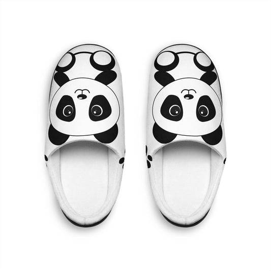 Kawaii Panda Slippers: Women's Cozy Flannel Fleece House Shoes