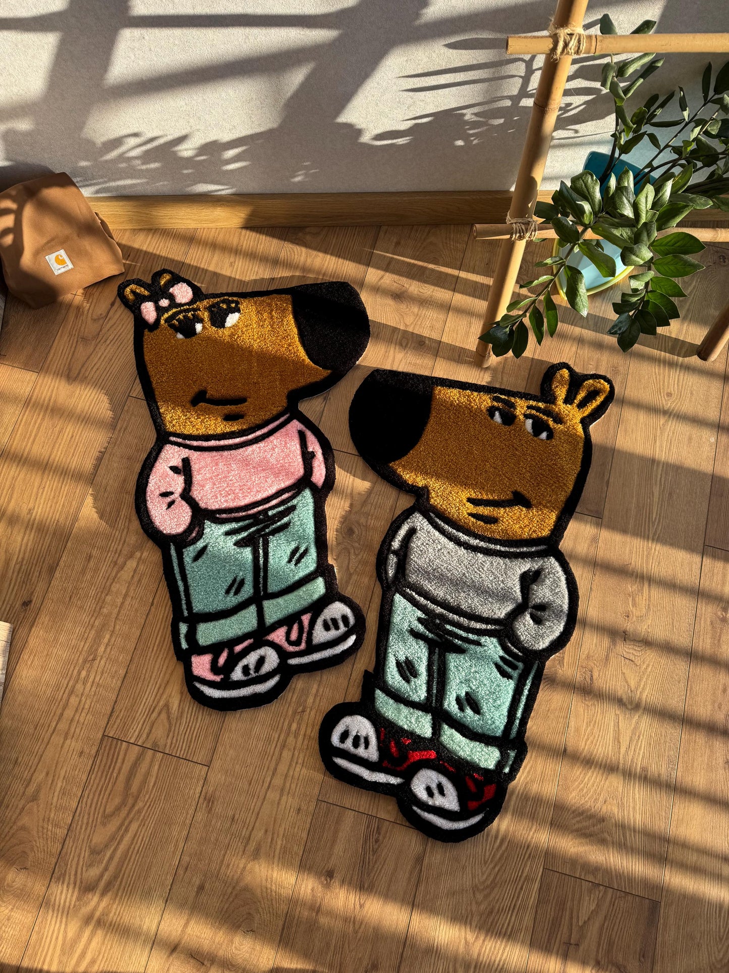 Chill Girl Custom Wool Rug: Handmade Tufted Fiber Art