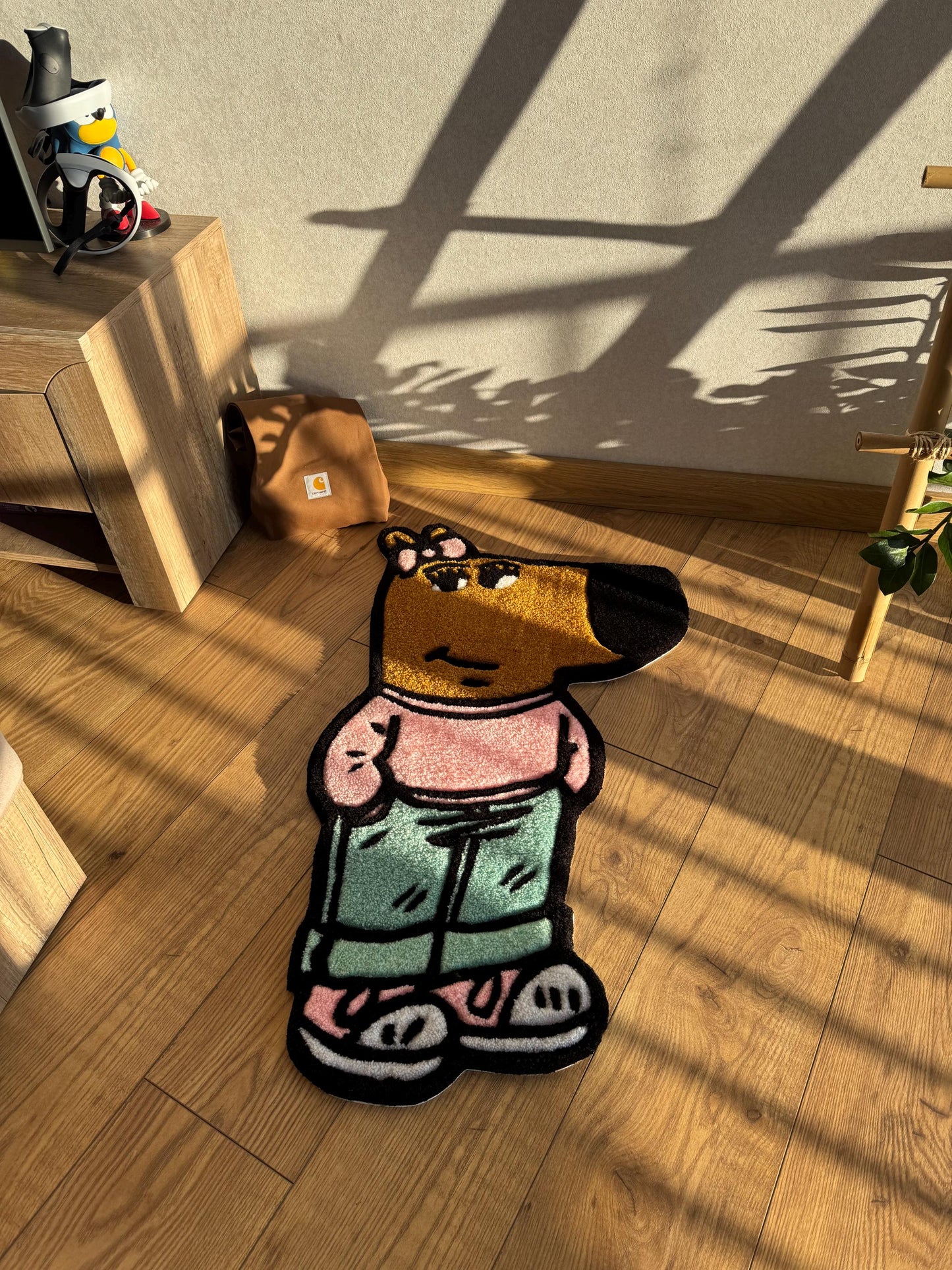 Chill Girl Custom Wool Rug: Handmade Tufted Fiber Art