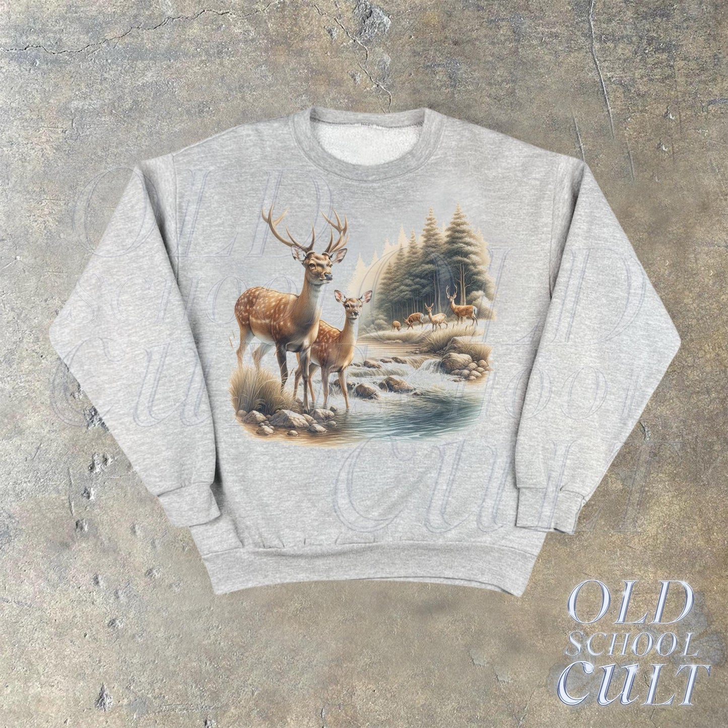 Retro Deer Wilderness 90s Sweatshirt, Nineties Vintage Buck And Doe Deer Outfit, Boho Unisex Crewneck Sweatshirt, Deer Lovers Sweater,Hoodie