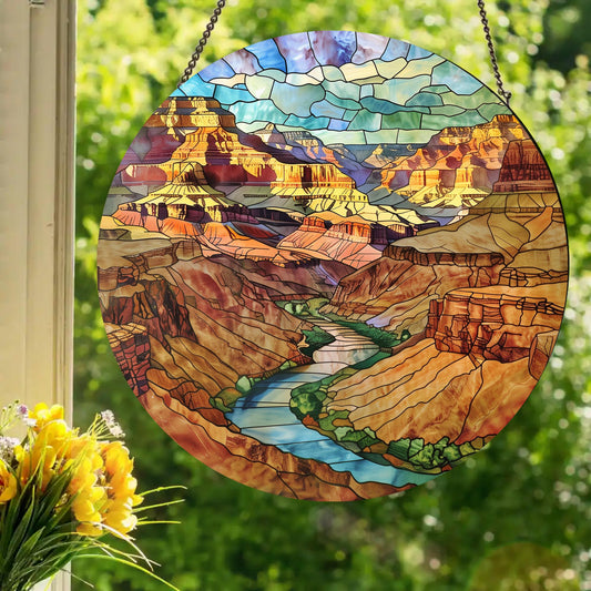 Grand Canyon: Stained Glass Style Window Hanging