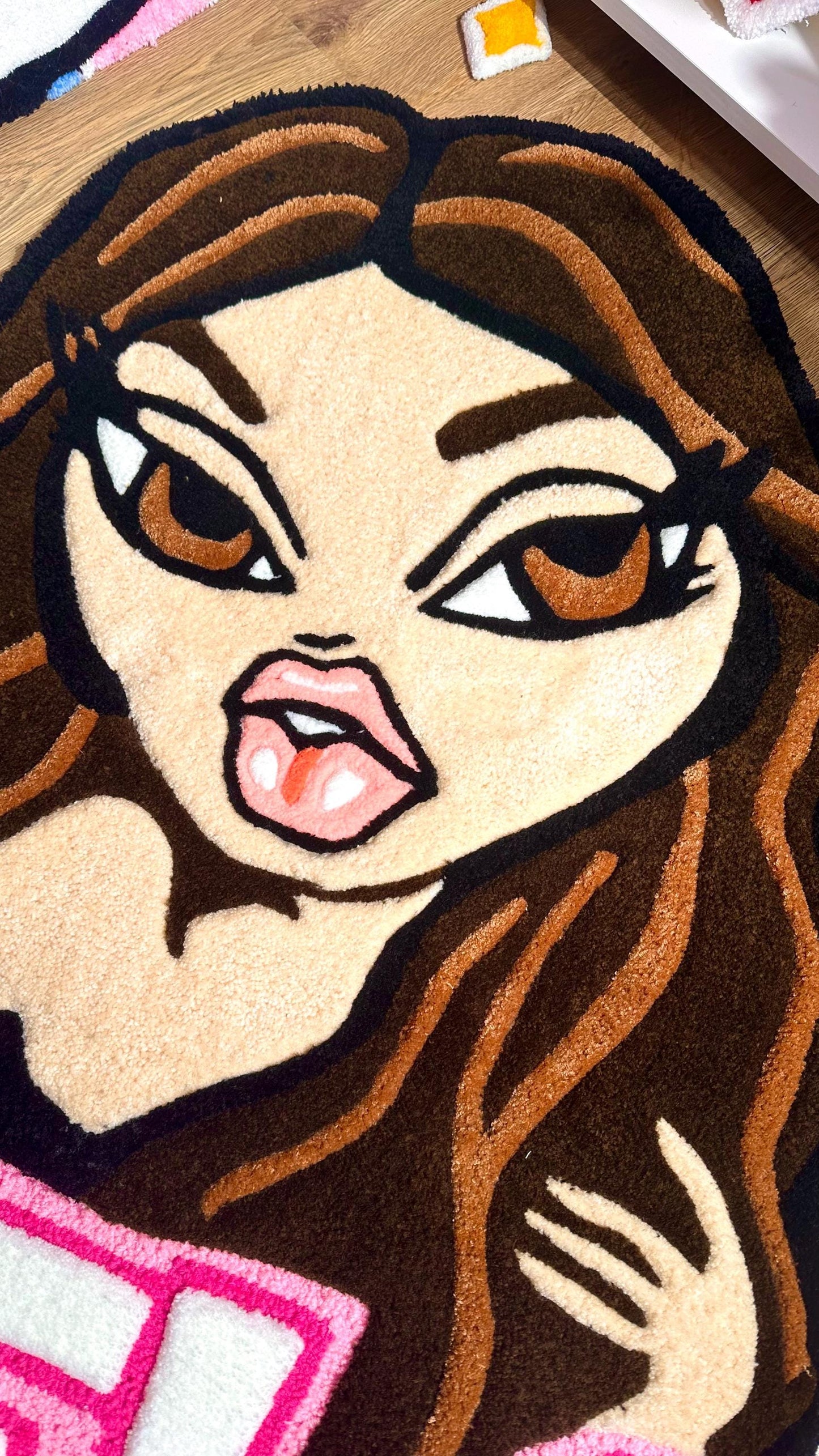 Custom tufting rug with 3D details | Fully Handmade | 3 ft - 90 centimeters