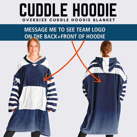 Pennsylvania Football Oversized Hooded Blanket: Blue & White Game Day Cuddle Hoodie
