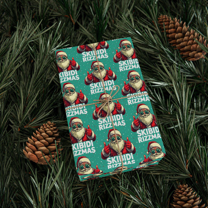 Skibidi Rizzmas Santa Wrapping Paper - Funny Christmas Gift Wrap