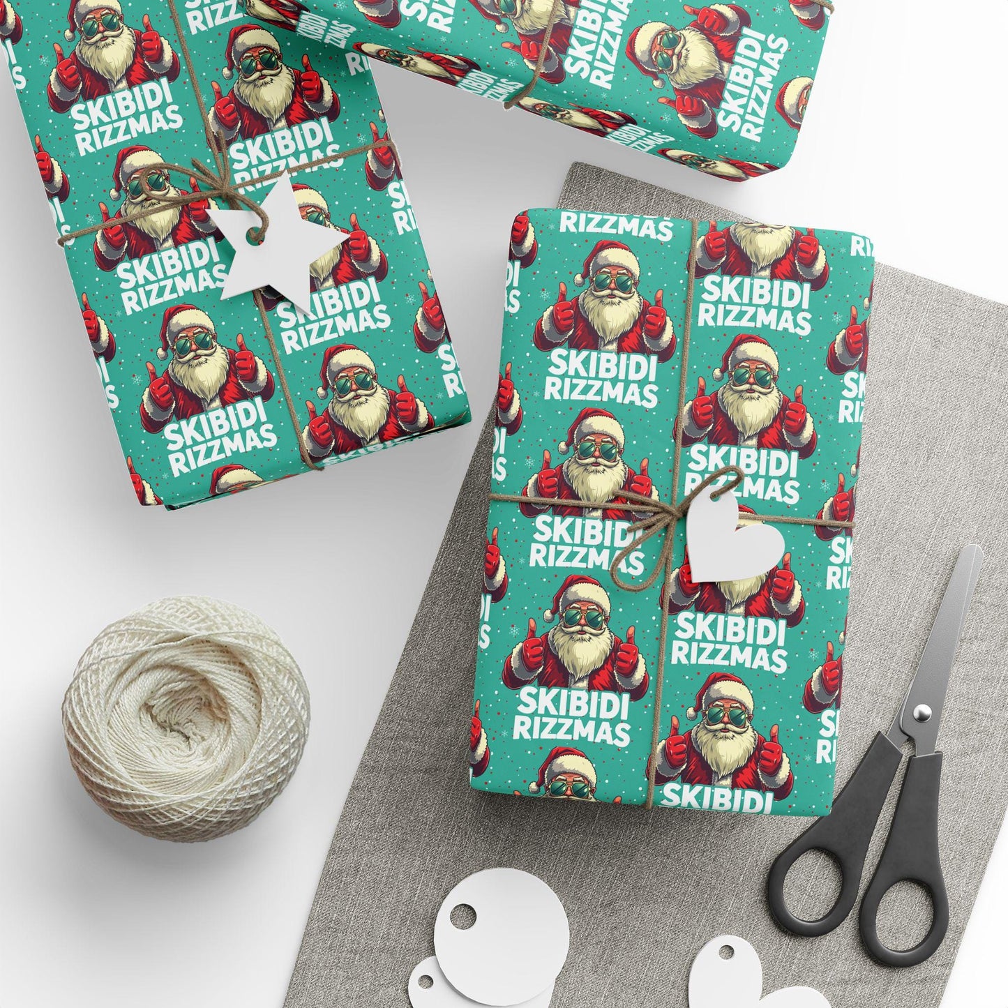 Skibidi Rizzmas Santa Wrapping Paper - Funny Christmas Gift Wrap