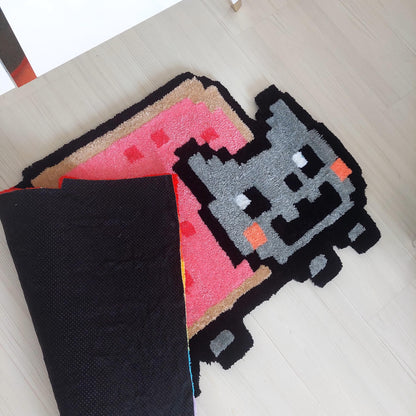 Cat Rug,Tufted Rug,Colorful Rug,Animal Rug,Cute Rug,Game Rug,Area Rug,Player Rug,Custom Gift,Living Room Rug,Game Room Decor,Gamer Gift
