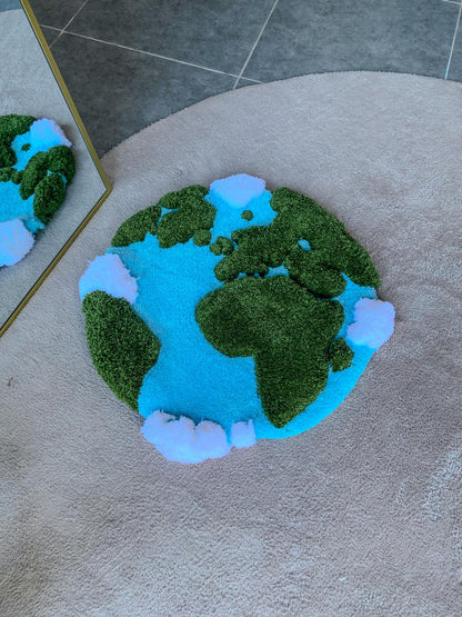 3D World Map Tufted Rug - Geometric World Map Area Rug, Interactive Rug, Educational Home Decor, Travel-Inspired Rug, World Explorer Gift