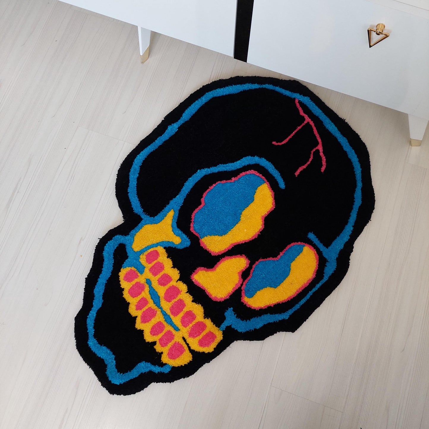 Skull Rug,Tufted Rug,Gothic Rug,Living Room Rug,Fear Rug,Fear Decor,Custom Rug,Modern Rug,Black Rug,Custom Gifts,Skeleton Rug,Satanic Rug