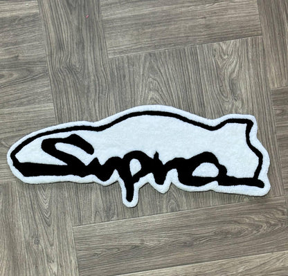 Custom Rug Tufted Rugs for bedroom aesthetic Gifts for him Car rugs Logo rug Toyota supra rug Man cave decor Garage decor Hotwheels rug jdm