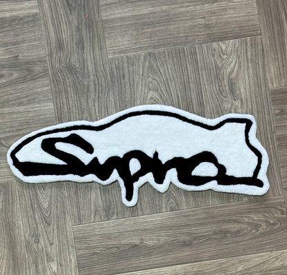 Custom Rug Tufted Rugs for bedroom aesthetic Gifts for him Car rugs Logo rug Toyota supra rug Man cave decor Garage decor Hotwheels rug jdm