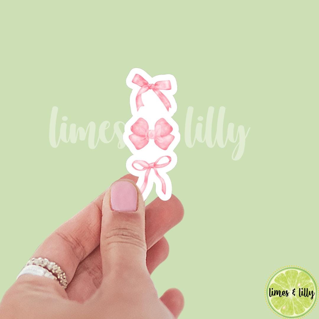 Coquette Pink Bow Stacked Sticker | bookish stickers | book lover | book stickers | kindle |laptop | romance reader | girly stickers