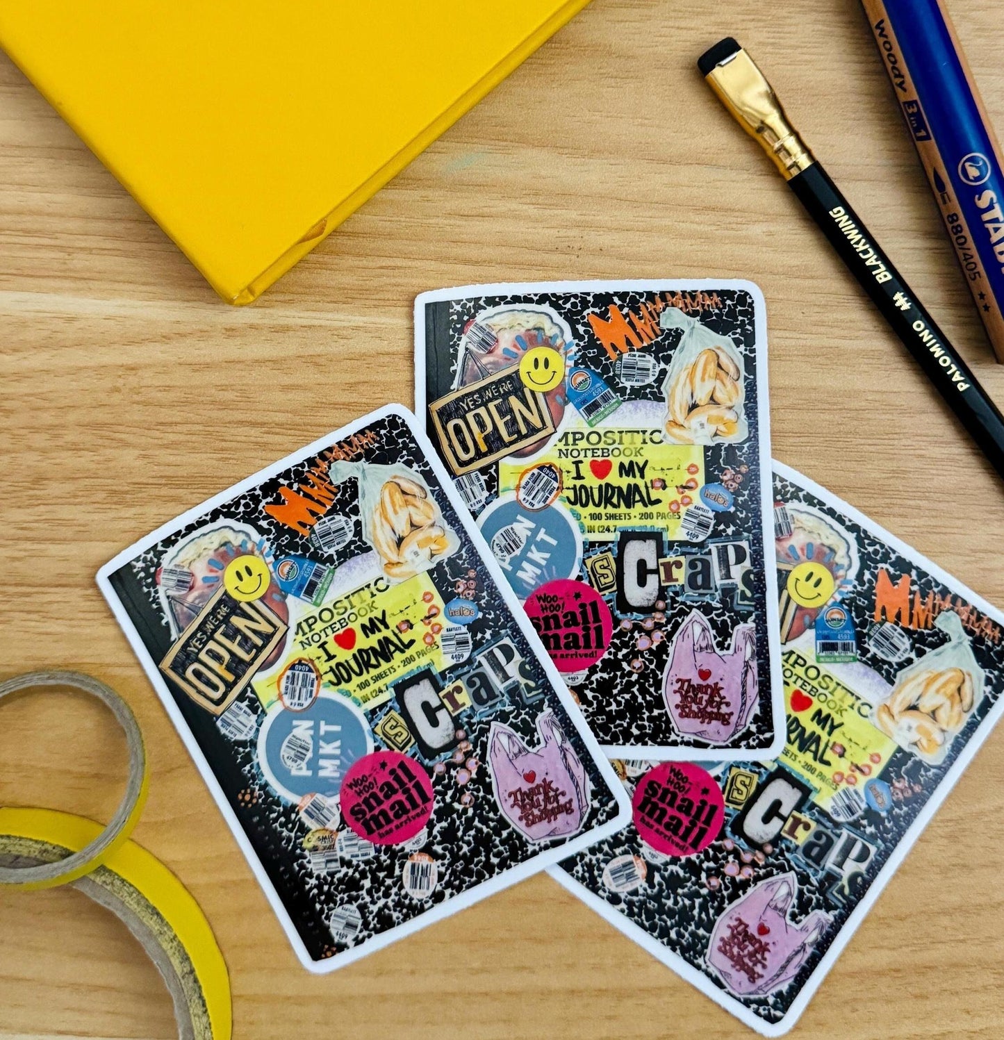 I Heart My Journal Sticker | Waterproof  Decals| Composition Book cover