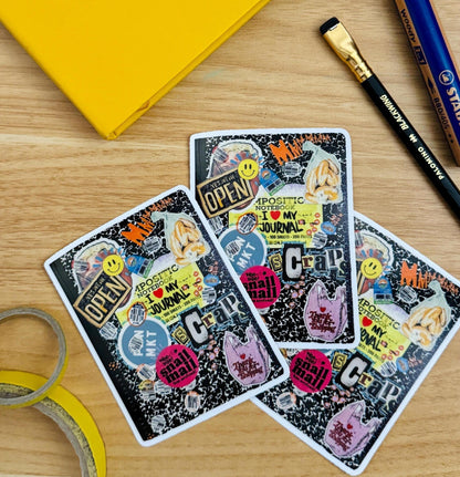 I Heart My Journal Sticker | Waterproof  Decals| Composition Book cover