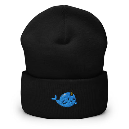 Whale Beanie, Handmade Cuffed Knit Unisex Slouchy Adult Winter Hat Cap Gift, Kawaii